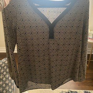 Black and Tan Blouse